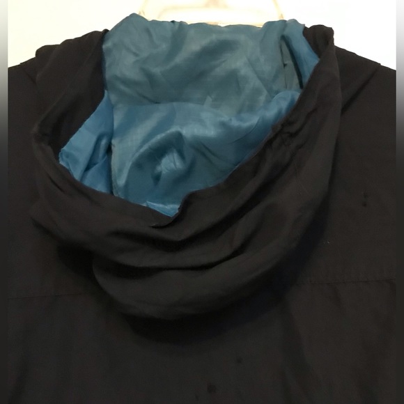 Patagonia Mens XL Black Purple Blue Vtg Hood Zip DEFECTS IN PICTURES - Picture 7 of 8